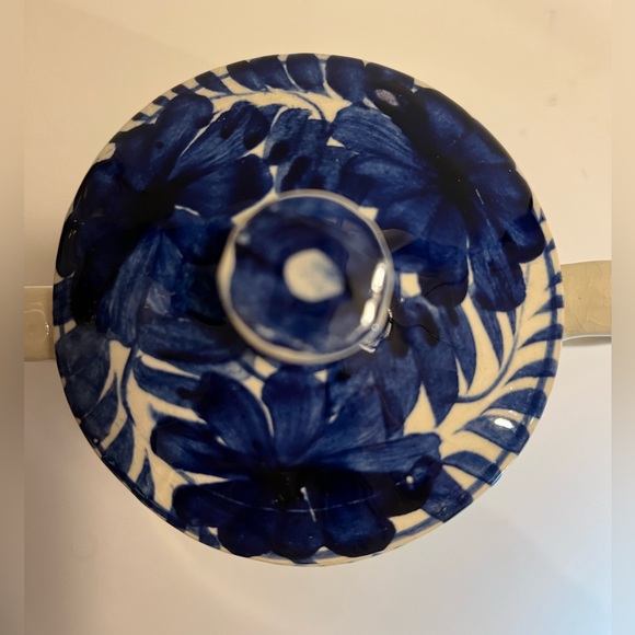 Mexican Talavera Pottery Creamer Pitcher Blue & White - Picture 7 of 16